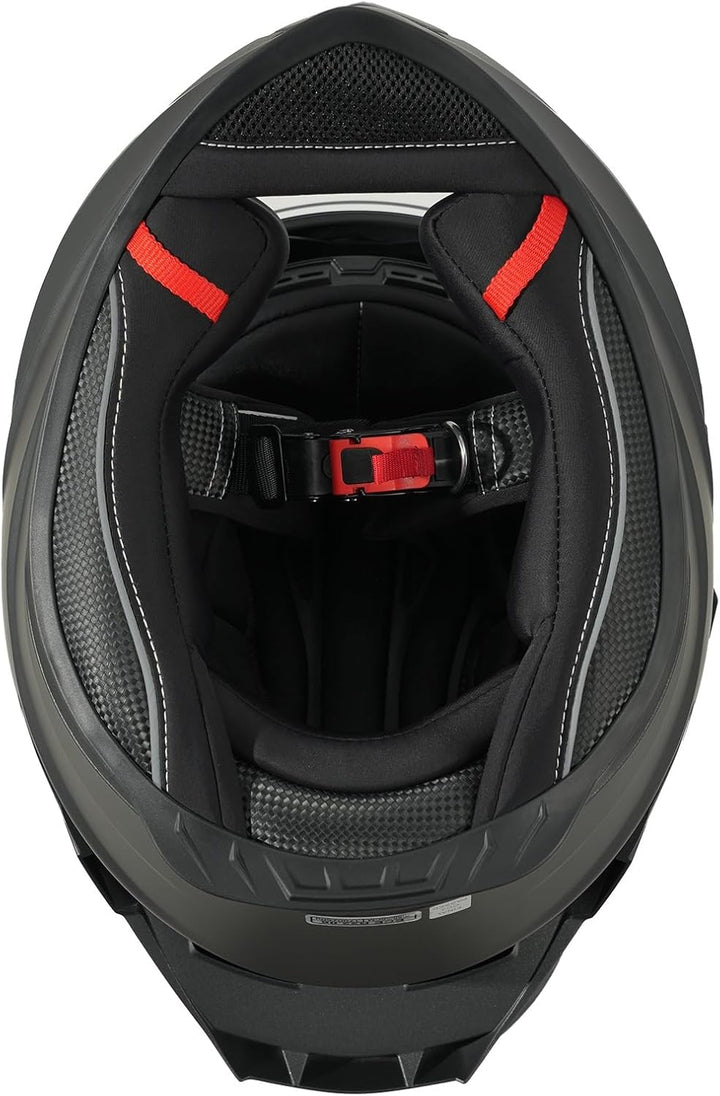 MY Motorrad Integralhelm Vollvisierhelm Mopedhelm mit Sonnenblende für Damen Herren,ECE 22.06 Genehm
