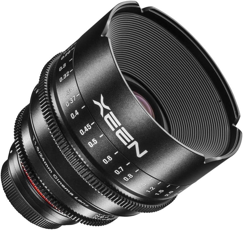 XEEN Cinema 24mm T1,5 Canon EF Vollformat Objektiv MF Cine Video Lens für hohe Auflösungen mit Follo