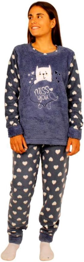 FLASHPIJAMAS Fleece-Pyjama aus Fleece in 3 Teilen, T-Shirt, Hose und Socken. Warmes T-Shirt und Lang