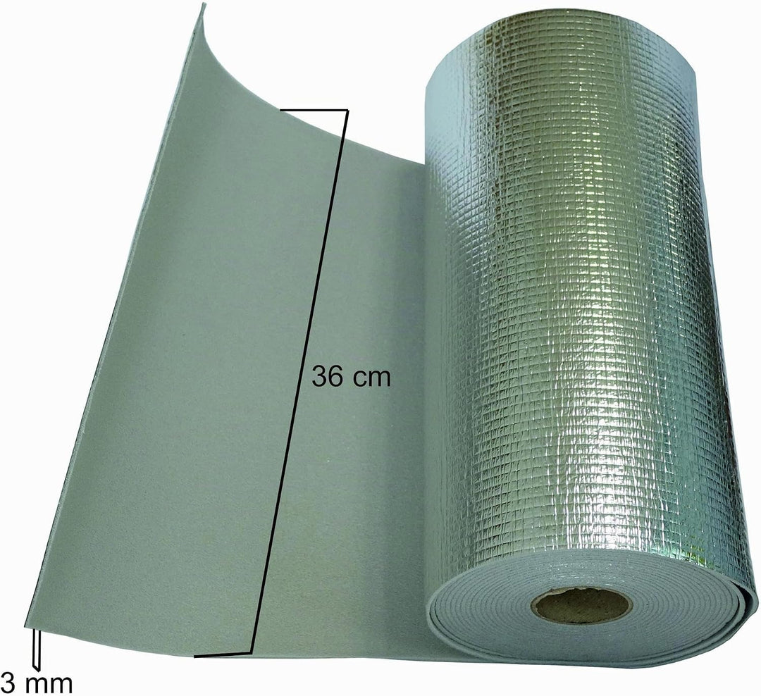 TROCELLEN High Performance Heat Reflecting Panel [Dicke 3mm] Breite 36 cm Länge 8m. Wärmereflektiere