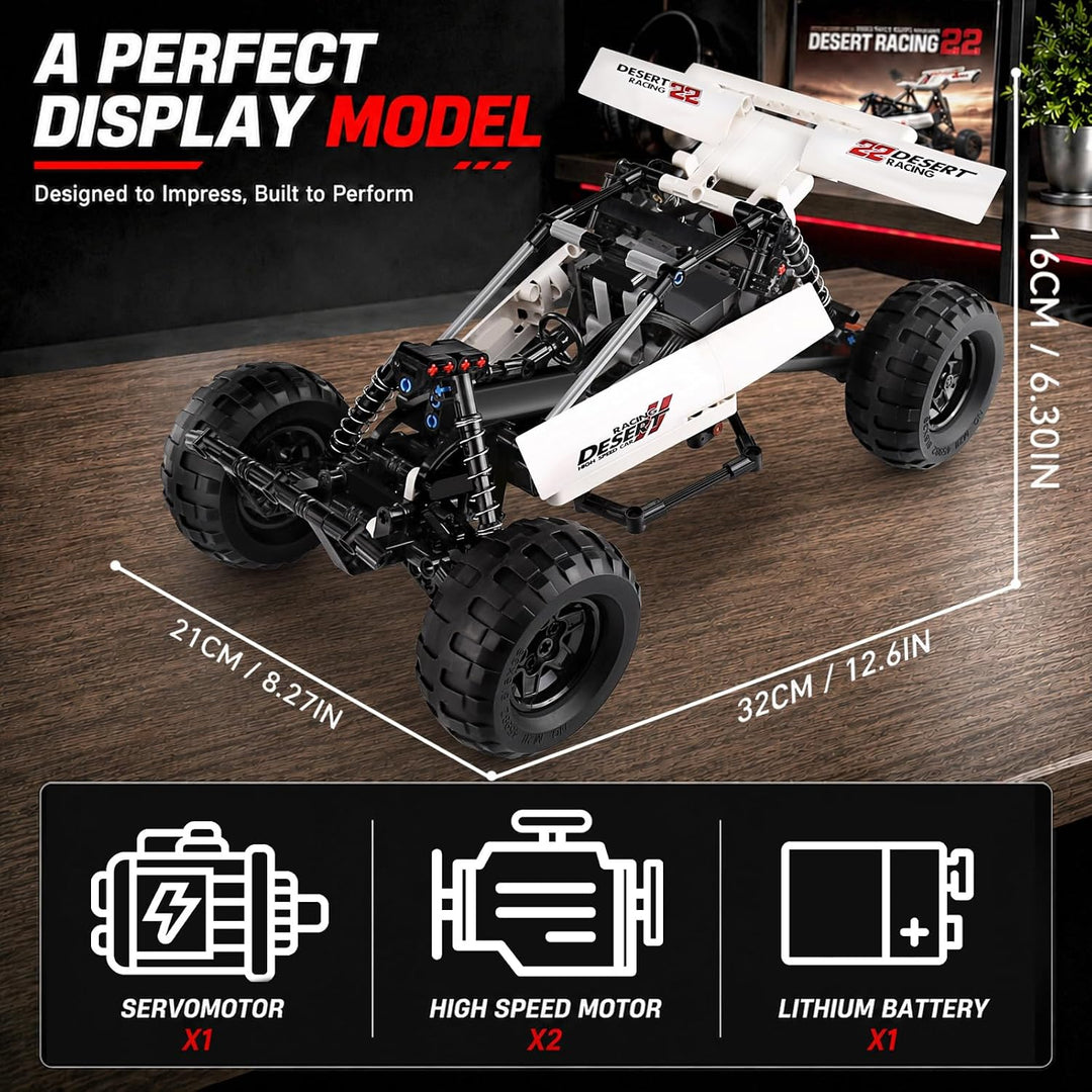Mould King 18001 Technologie Offroad Rennwagen, 394 Stück Mit 3 Motoren, Modellbaustein Der Mechanis