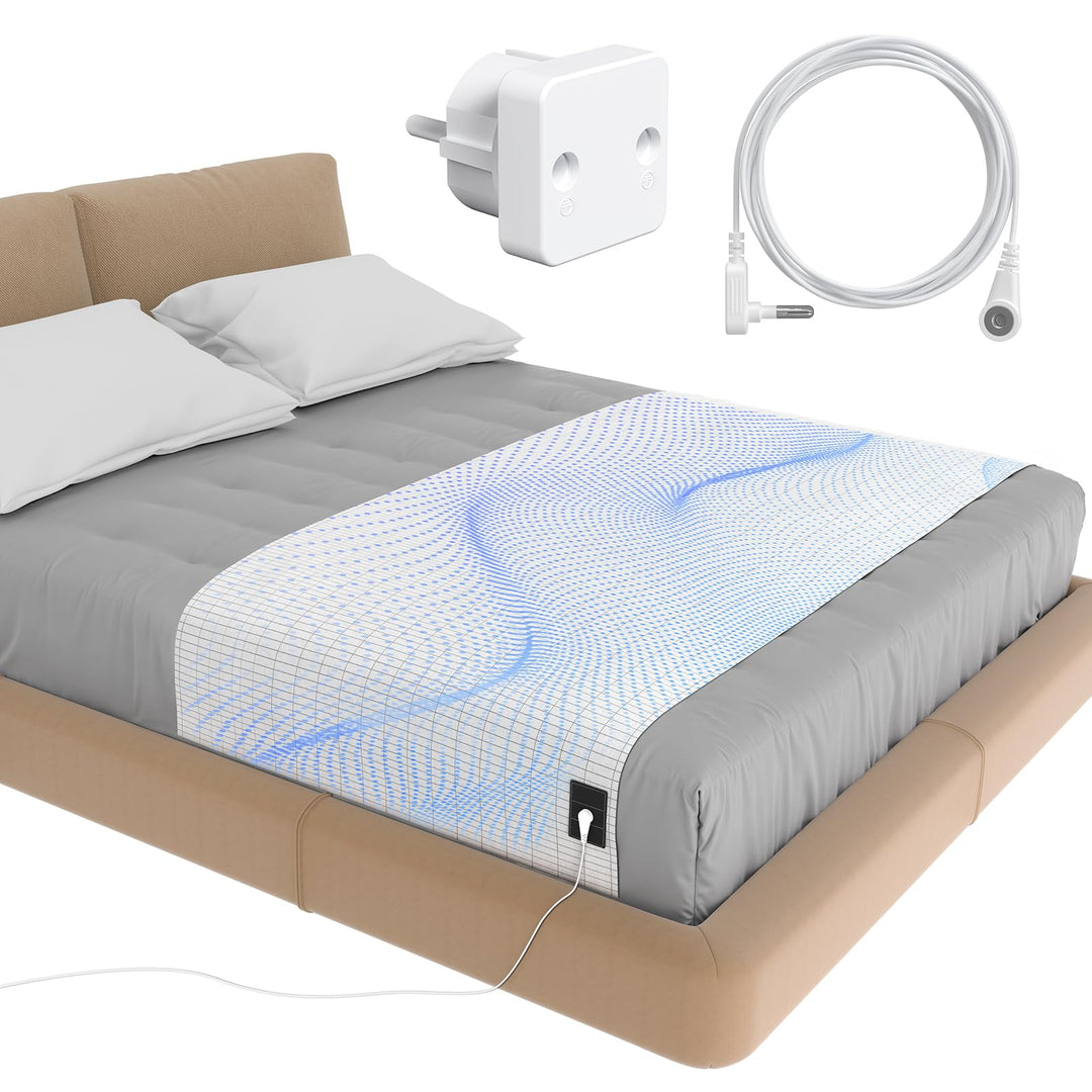 Grounding Mat, Erdungsmatte Erdungslaken fürs Bett, 95% Bio-Baumwolle + 5% Reine Silberfaser, ideal