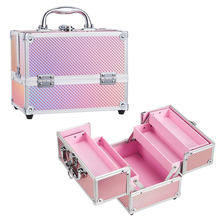 Kosmetikkoffer Schminkkoffer Leer Make up Koffer Abschliessbare Beauty Case Kosmetik Organizer mit S
