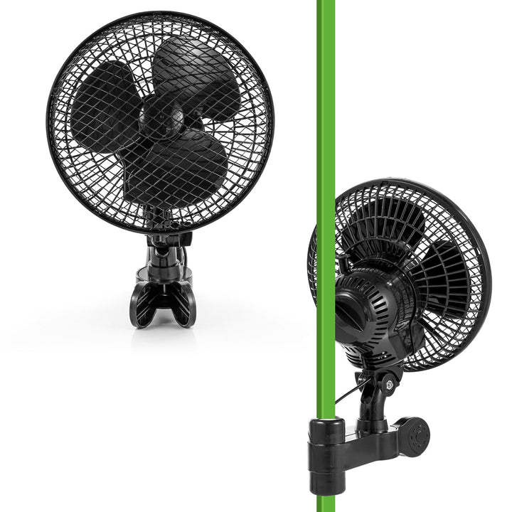 Grow Ventilator mit Clip, 20W Growzelt Ventilator Oszillierende Clip Lüfter, 2 Geschwindigkeiten, Gr