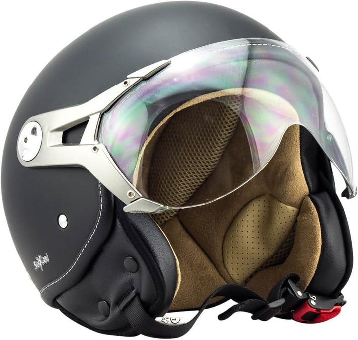 Soxon® SP-325 Mono „Night“ · Jet-Helm · Motorrad-Helm Roller-Helm Scooter-Helm Moped Mofa-Helm Chopp