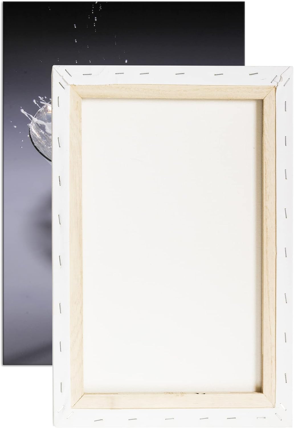 deyoli kleines Cocktailglas mit Erdbeere und Sahne im Format: 80x60 als Leinwandbild, Motiv fertig g