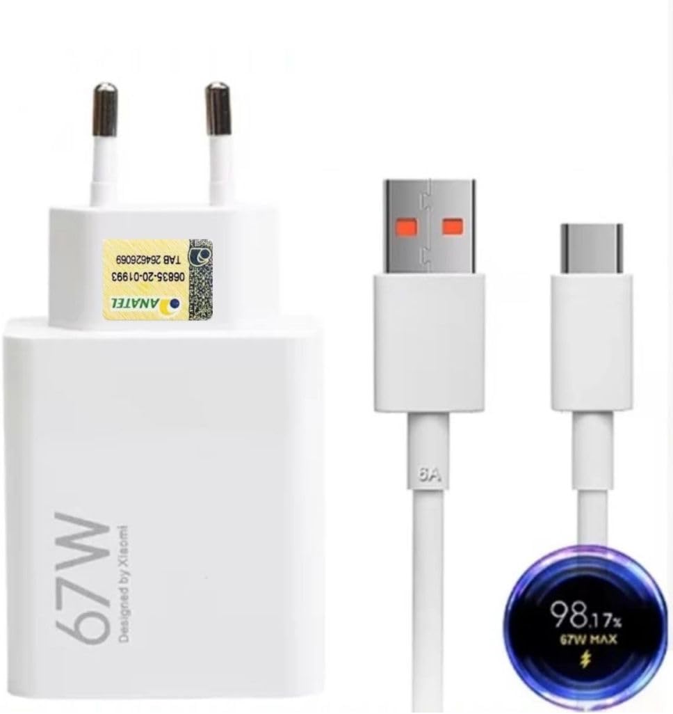 Xiaomi Mi Travel Charger Combo Set with USB-A to Type-C Charing Cable 1m, 67W White EU MDY-12-EJ