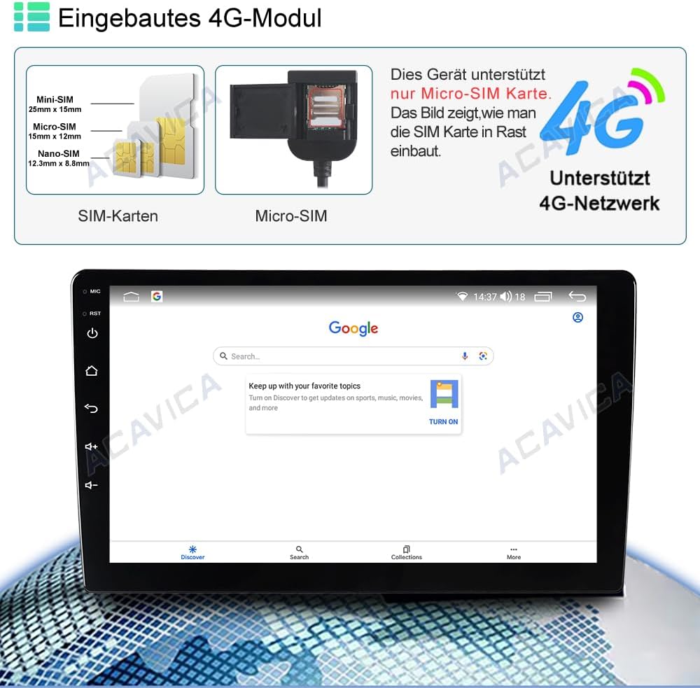 Android 15 Autoradio für VW T5 Multivan 2010–2015 9 Zoll – 8-Kern 4 GB RAM + 64 GB ROM, Kabelloses A