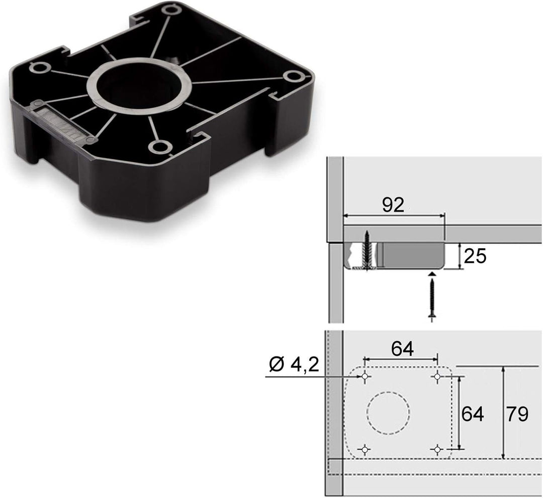 40er Set SO-TECH® Möbelfuss Sockelfuss Stellfuss 125 mm verstellbar, 40er Set