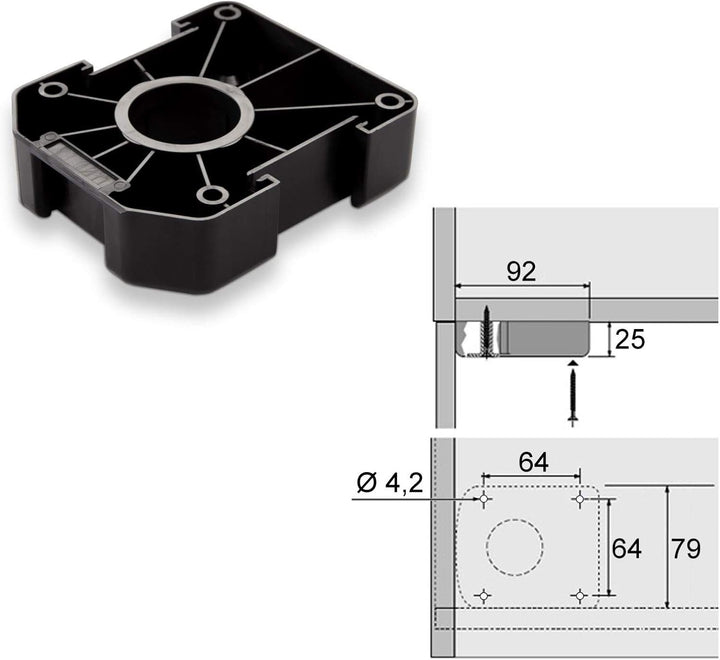 40er Set SO-TECH® Möbelfuss Sockelfuss Stellfuss 125 mm verstellbar, 40er Set