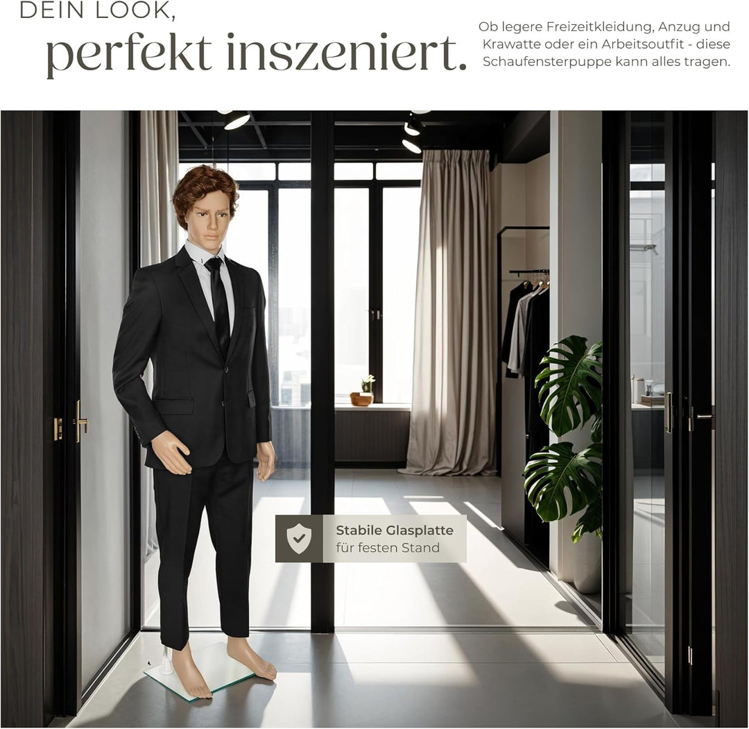 TecTake Schaufensterpuppe Zerlegbare Puppe | drehbar und beweglich | Glasplatte mit Wadendorn - Vers