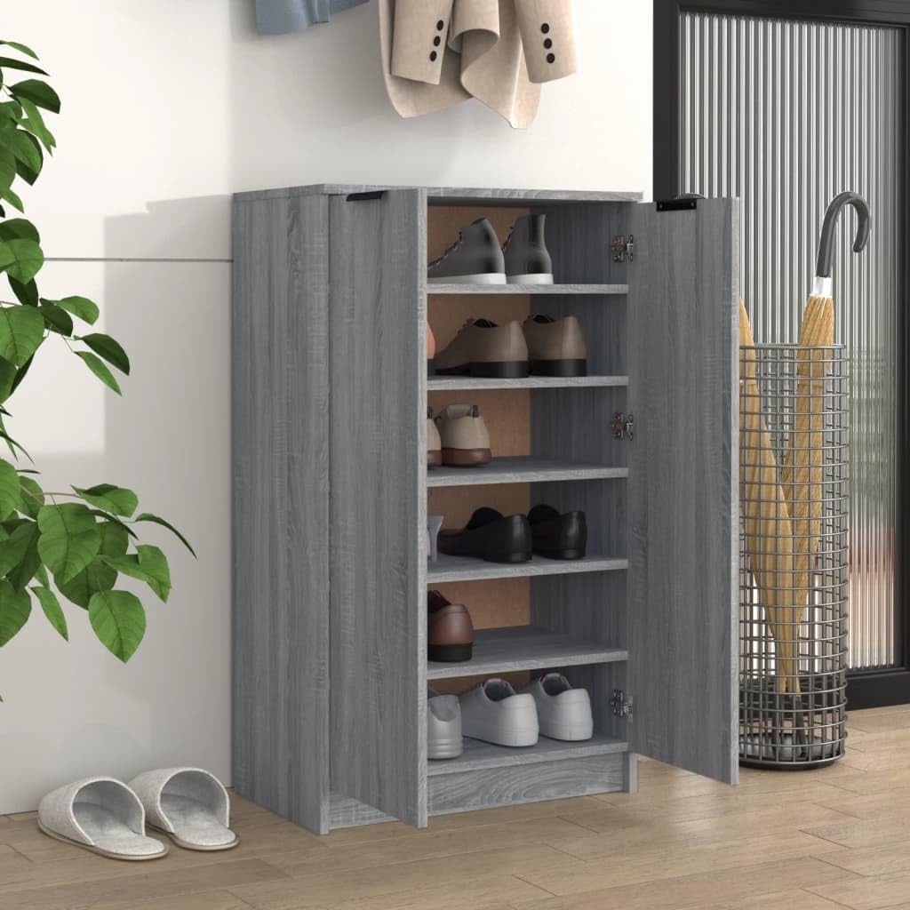 Schuhschrank mit 6 Ebenen, mit Tür, 100 cm hoch, Schuhregal, vertikaler Organizer, Aufbewahrungsschr