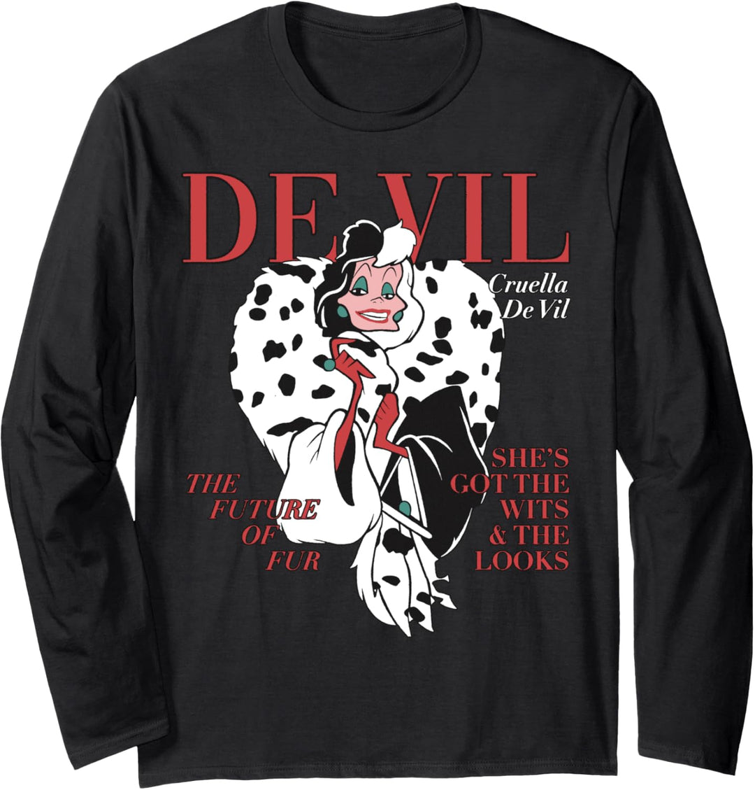 Disney Villains Cruella De Vil Magazine Cover Langarmshirt