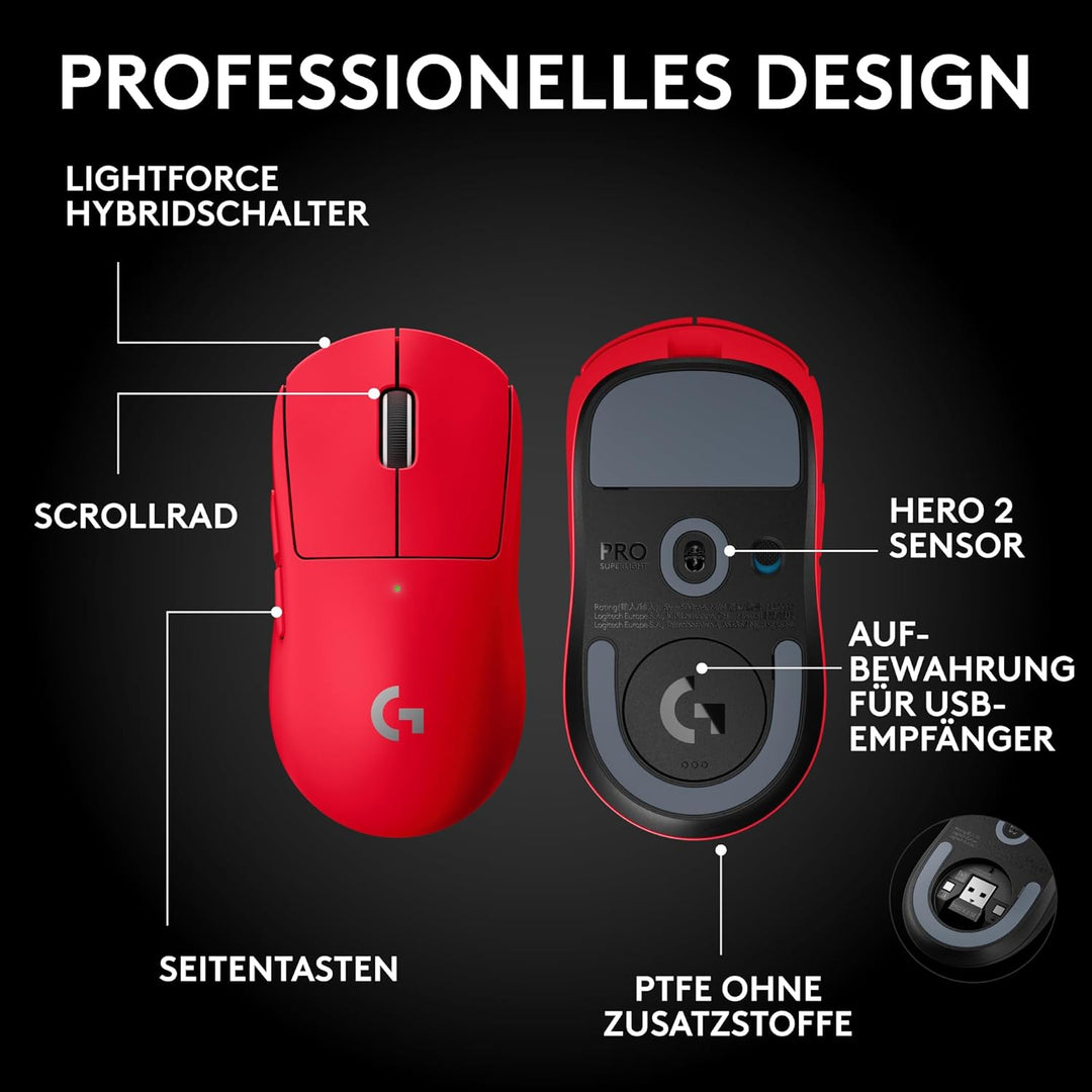 Logitech G PRO X SUPERLIGHT 2 SE kabellose Gaming-Maus, 60 g Pro-Grade-Maus mit 5 programmierbaren T