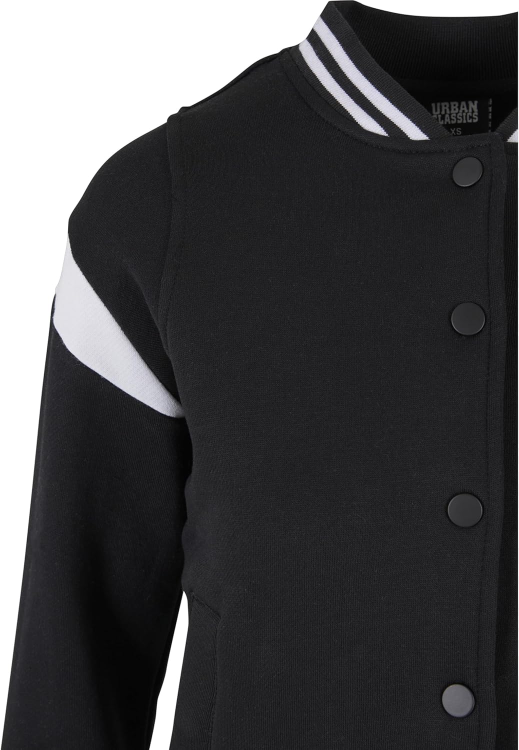 Urban Classics Damen Ladies Inset College Sweat Jacket XS Blk/Wht, XS Blk/Wht