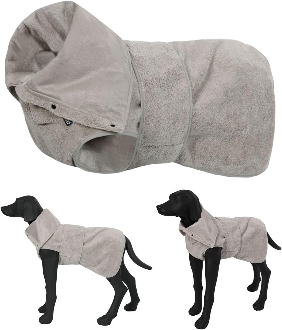 elropet Hundebademantel für kleine/mittlere/grosse Hunde XS - XL Bademantel BEIGE Microfaser SCHNELL