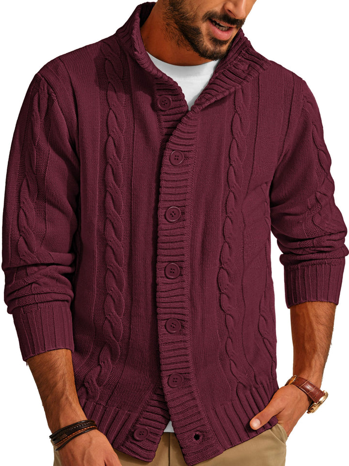 PJ PAUL JONES Herren Strickjacke mit Knopfverschluss Zopfmuster Strickjacke Cardigan mit Gerippter S