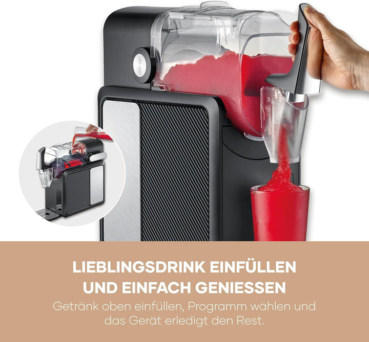 Severin Slush-Eis-Maschine für zu Hause, Eis-Cocktails, Frappé, Milchshakes, 15 min Technologie, Ice