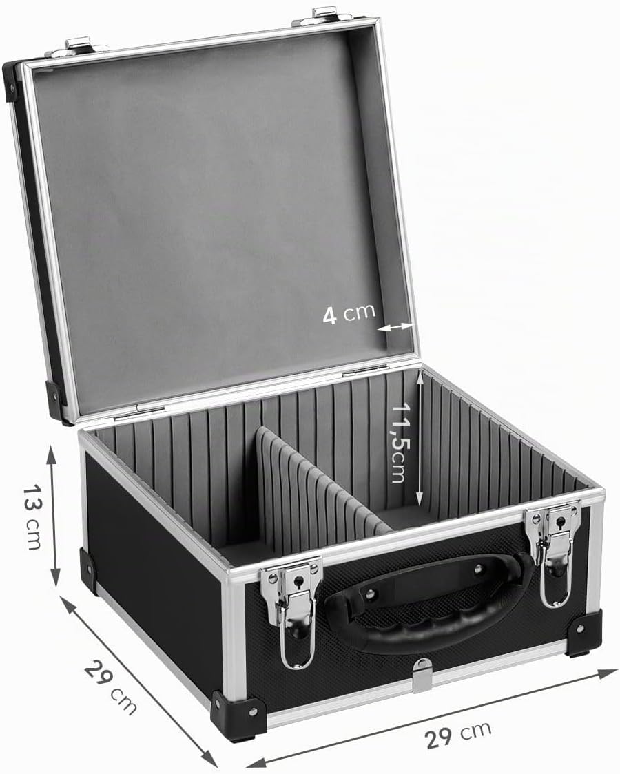 CD Koffer für 40 Standard CD Cases - 29,5 x 29 x 18,5 cm - Schwarz 40 CD&
