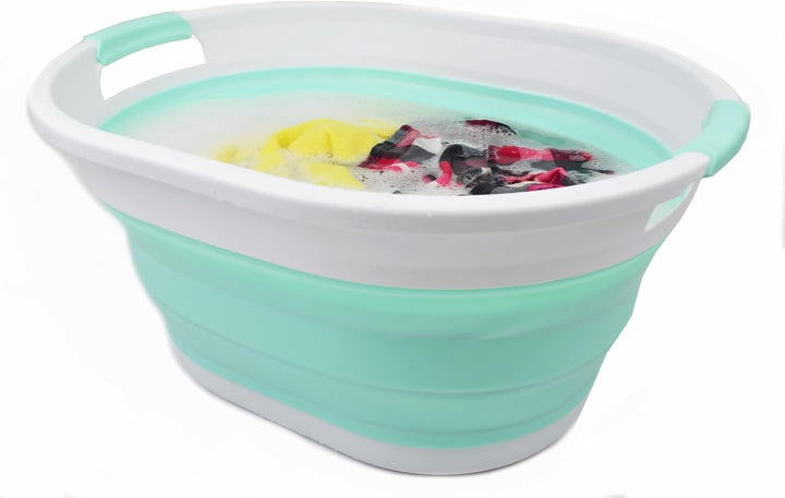 SAMMART Zusammenklappbarer Wäschekorb aus Kunststoff, 32 l, faltbarer Pop-Up-Aufbewahrungsbehälter/O