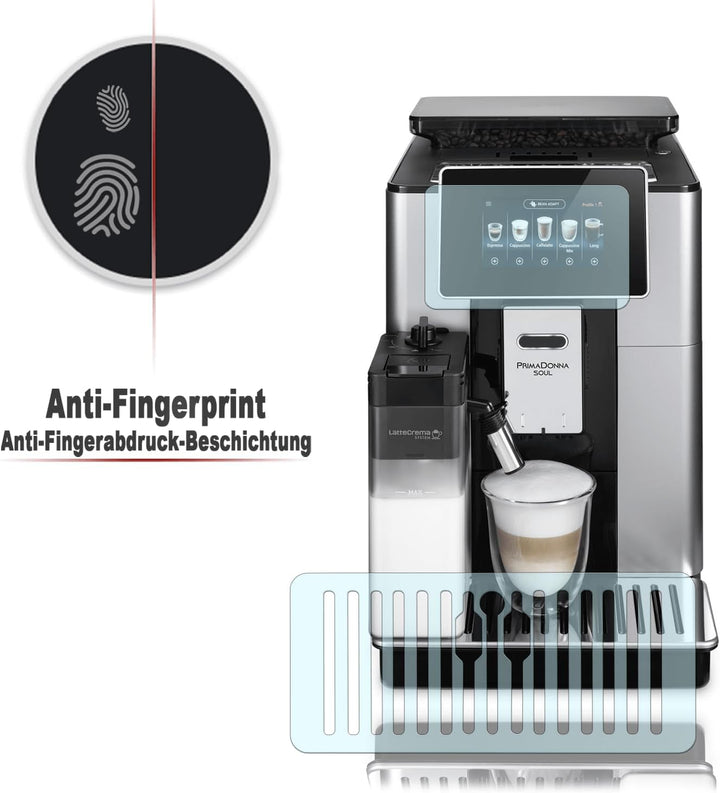 Abtropfblech Kratzschutz Folie und Display Schutzfolie geeignet für DeLonghi PrimaDonna Soul Ecam 61