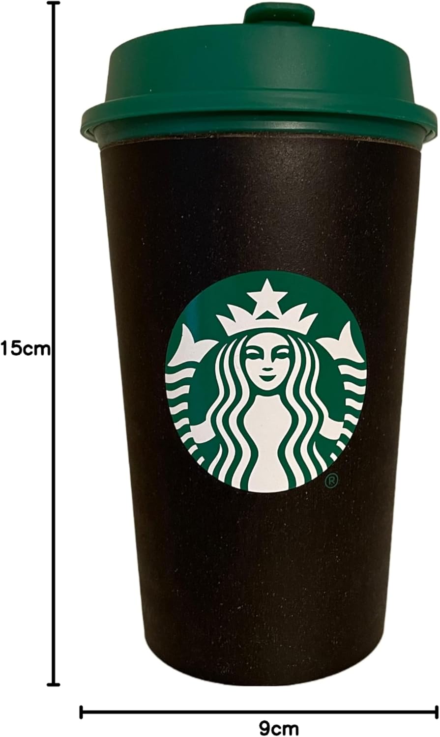 STARBUCKS Schwarze recycelte Kaffeetasse, 354 ml hoch