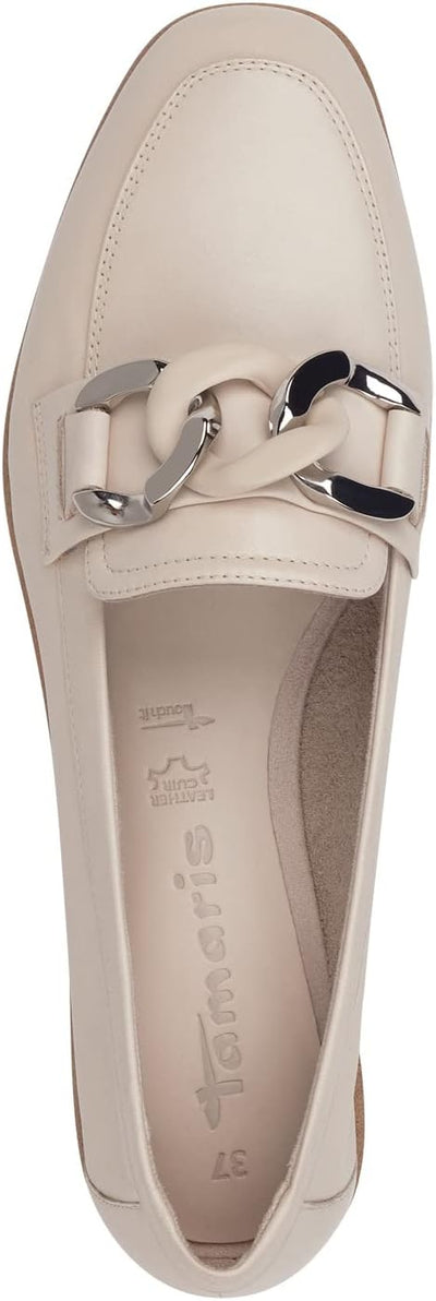 Tamaris Damen Slipper, Frauen Slip On,TOUCHit-Fussbett 41 EU Ivory Leather, 41 EU Ivory Leather