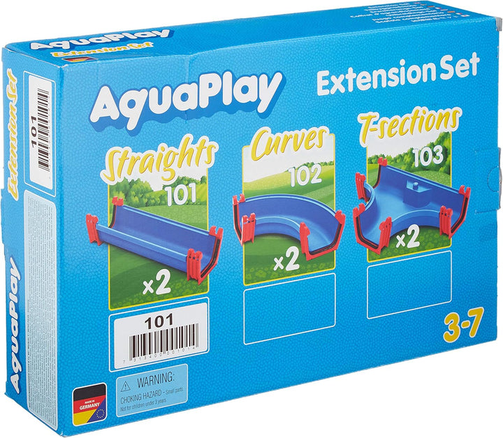 AquaPlay - Gerade 2x - Erweiterungsset für AquaPlay Wasserbahnen, 2 x Bahnelement, 2 x Verbindungskl