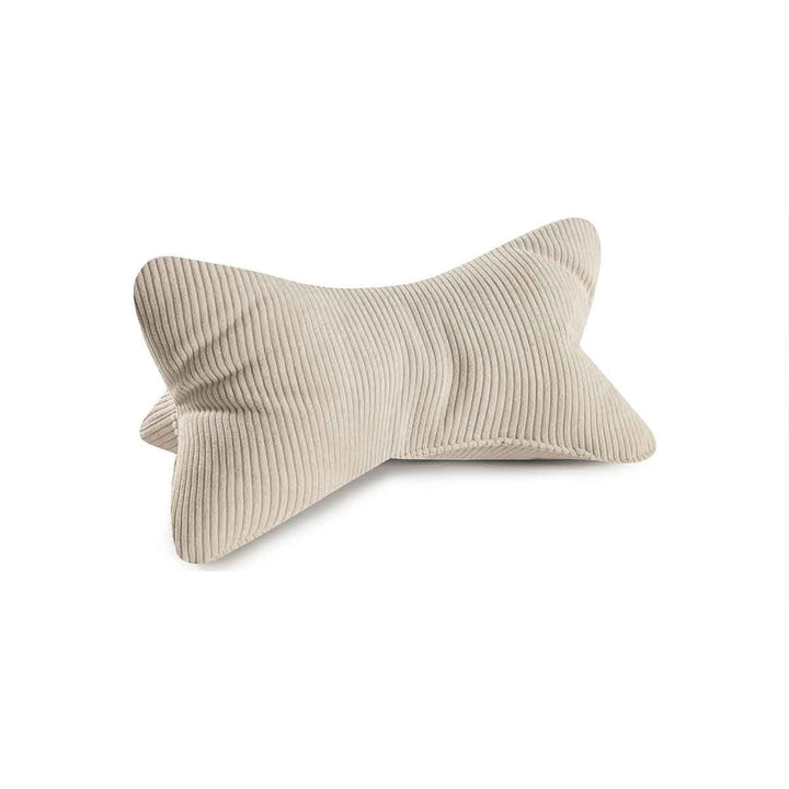 MAGMA Leseknochen INGA, Cord Look, Farbe Natur, 42cm x 22cm, ergonomische Form für Nacken- oder Lend