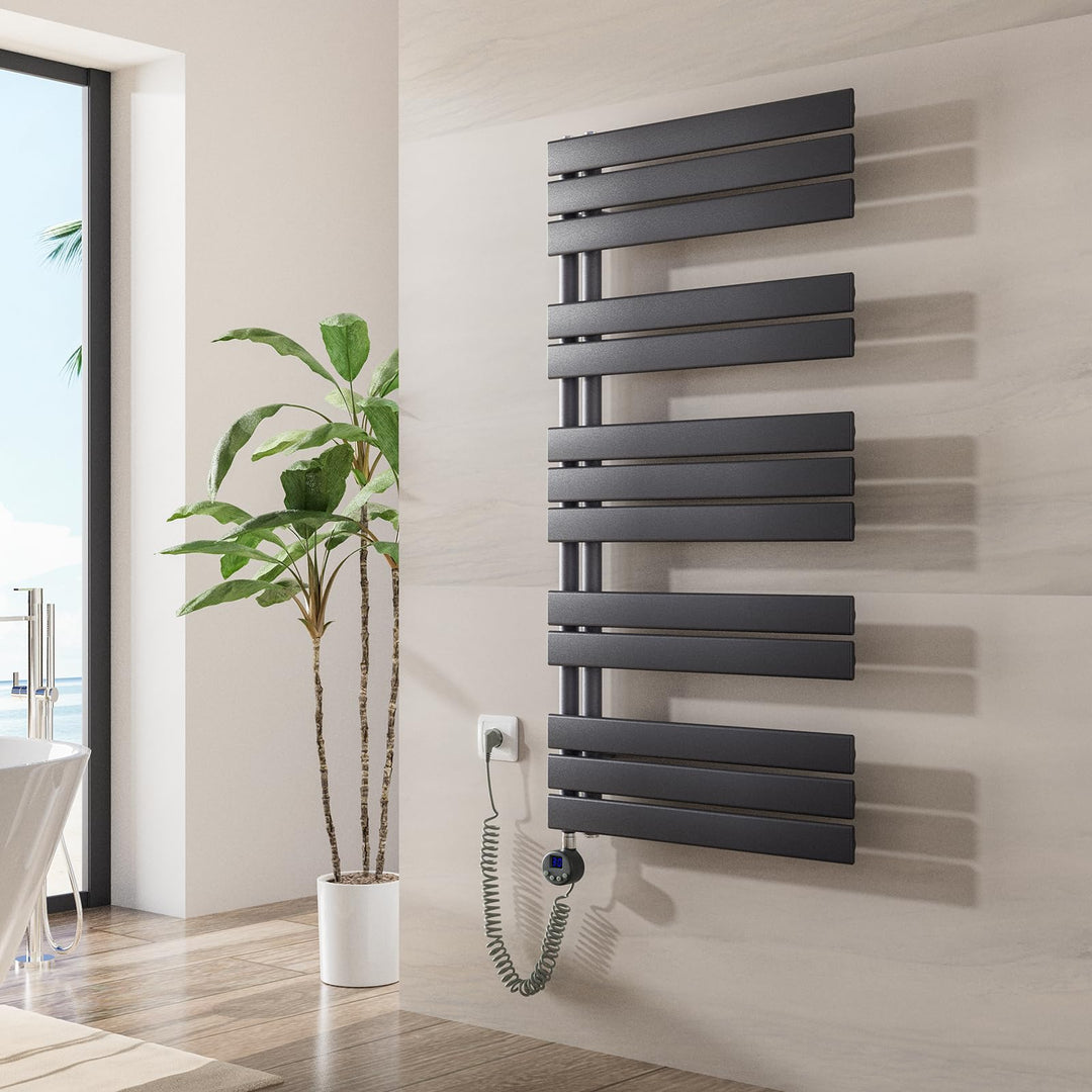 Heilmetz Badheizkörper Elektrisch 1176 x 600 mm,Flach Bad Heizkörper mit Digitalem Thermostat,Elektr