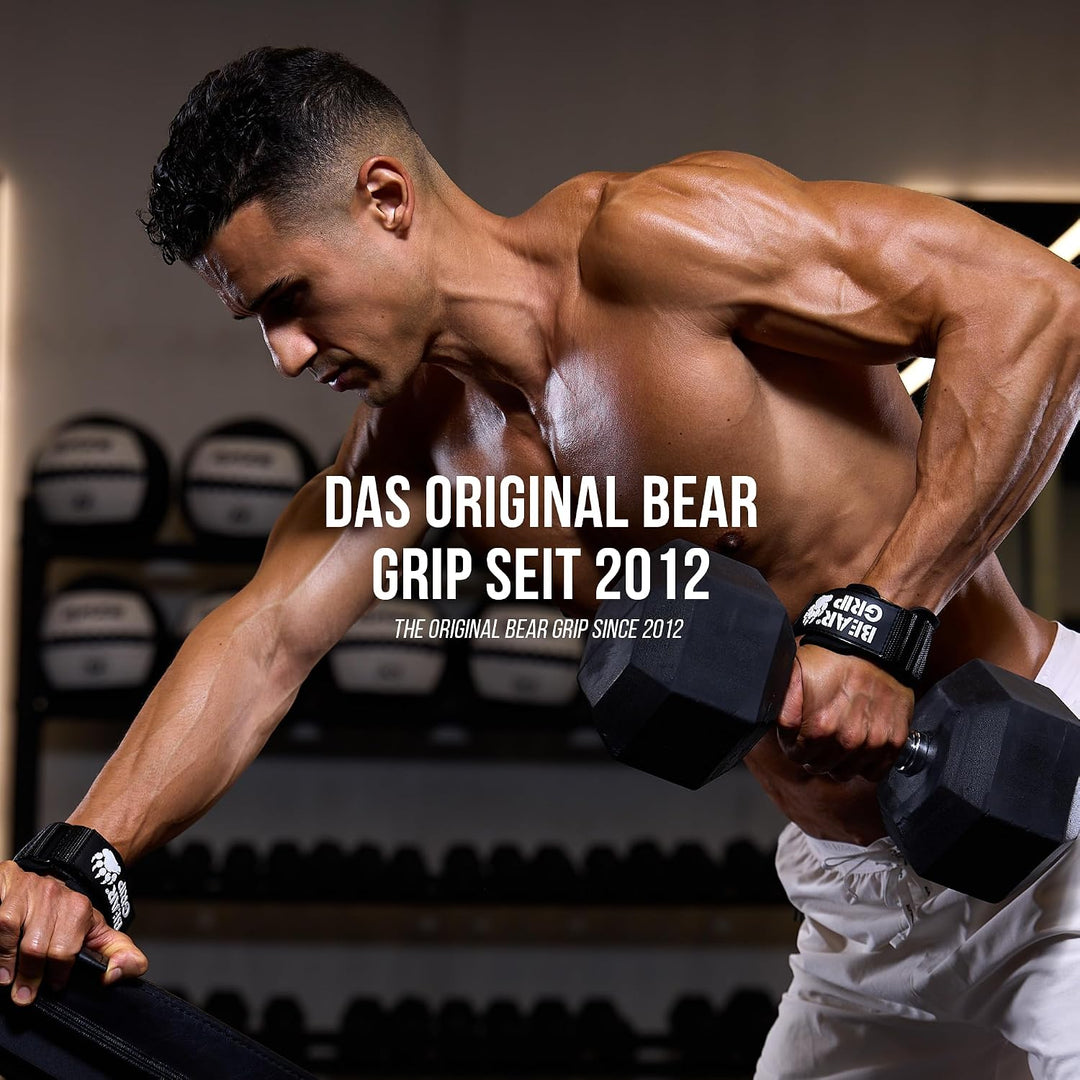 BEAR GRIP Multi-Grip-Riemen/Haken, hochwertige strapazierfähige Gewichthebergurte/Handschuhe. Grosse