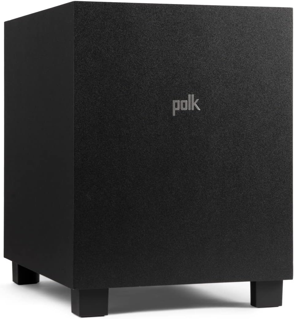 Polk Audio MXT10 Hochleistungs-Subwoofer, 50 W, Schwarz