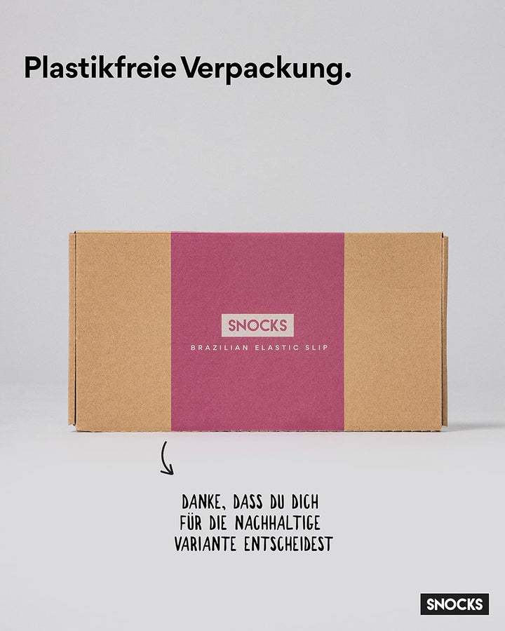 Snocks Brazilian Slip Damen mit Bund aus Bio-Baumwolle (3er Pack) - Damenunterwäsche mit Perfekter P