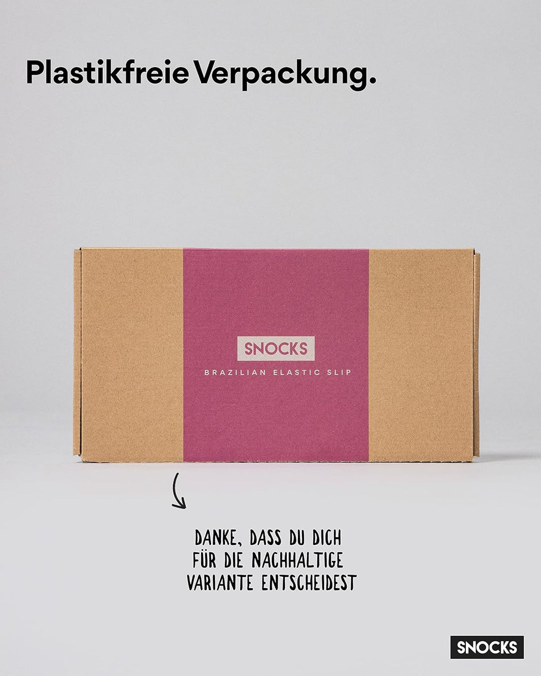 Snocks Brazilian Slip Damen mit Bund aus Bio-Baumwolle (3er Pack) - Damenunterwäsche mit Perfekter P