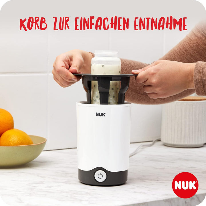 NUK Thermo Express Babyflaschenwärmer | schonendes Erwärmen von flüssiger und breiförmiger Nahrung i