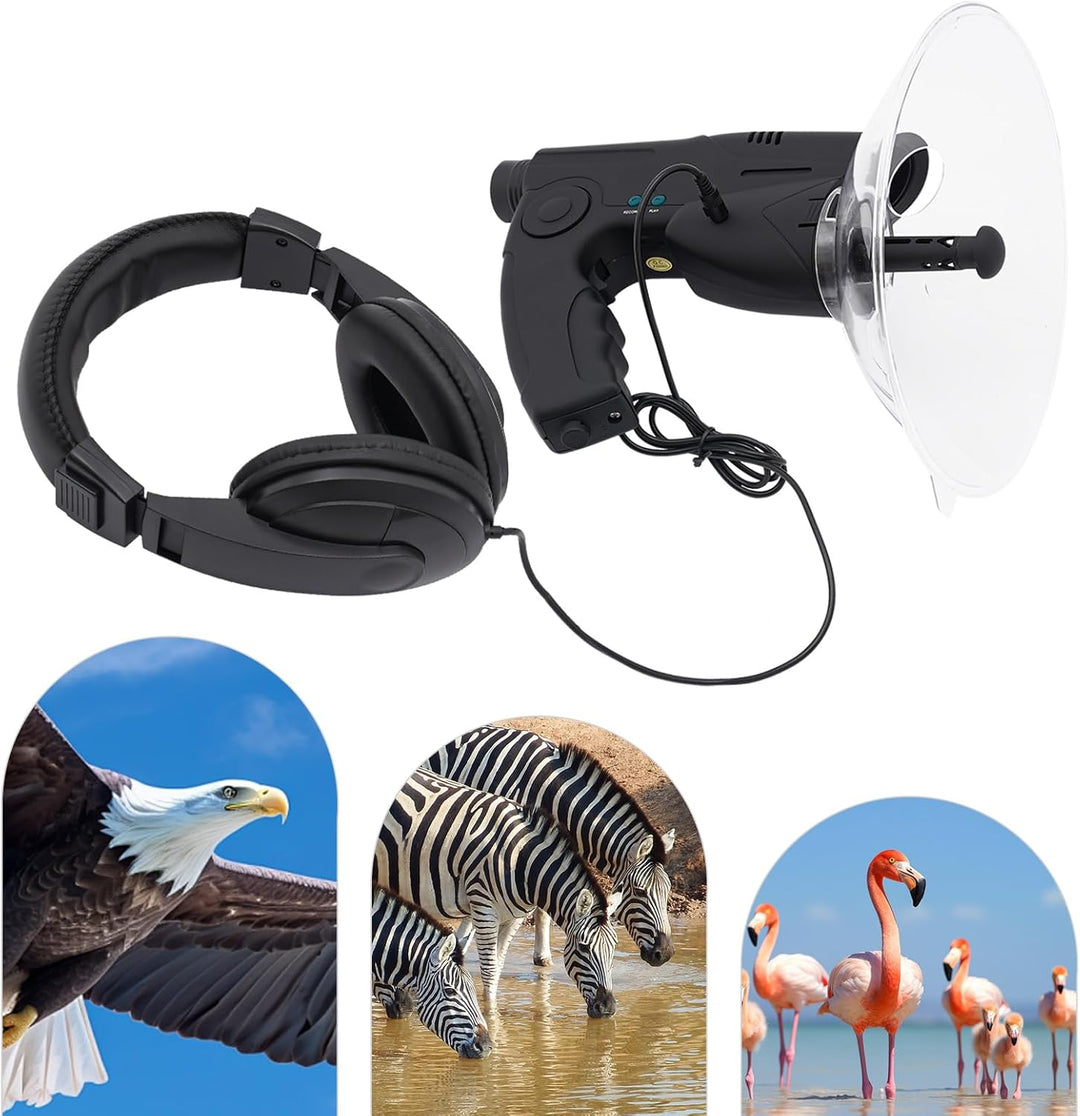 Parabolantenne Richtmikrofon, Monokulares 8X-faches Fernhören, Teleskop zum Abhören von Vögeln, Bush