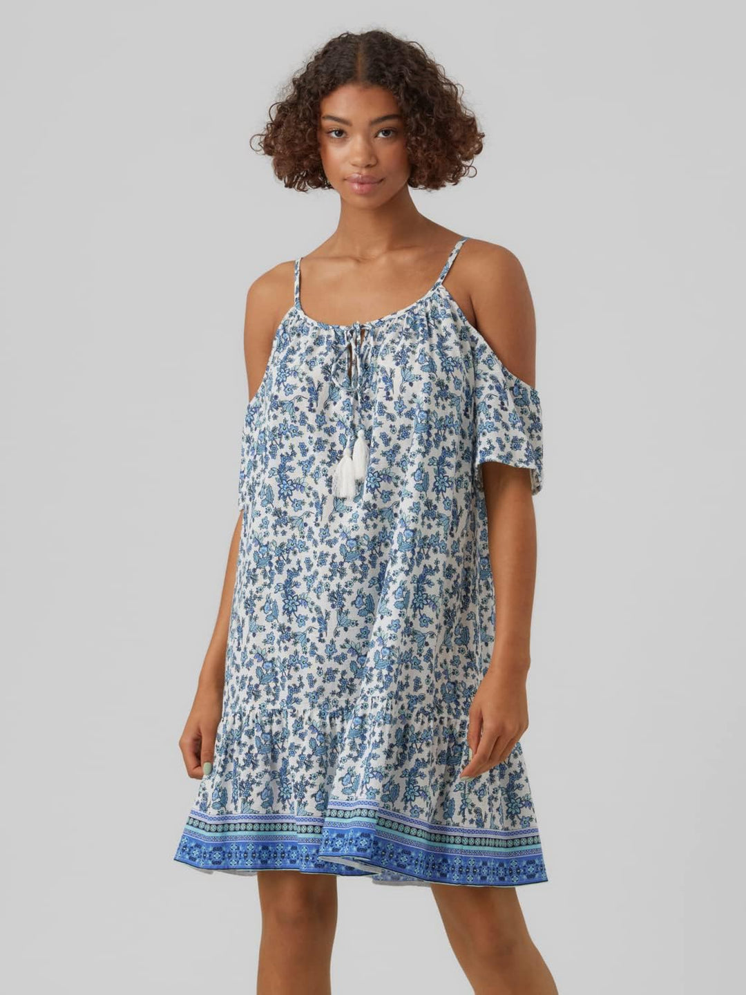 VERO MODA Damen Kleid, Dazzling Blue/Aop:mira