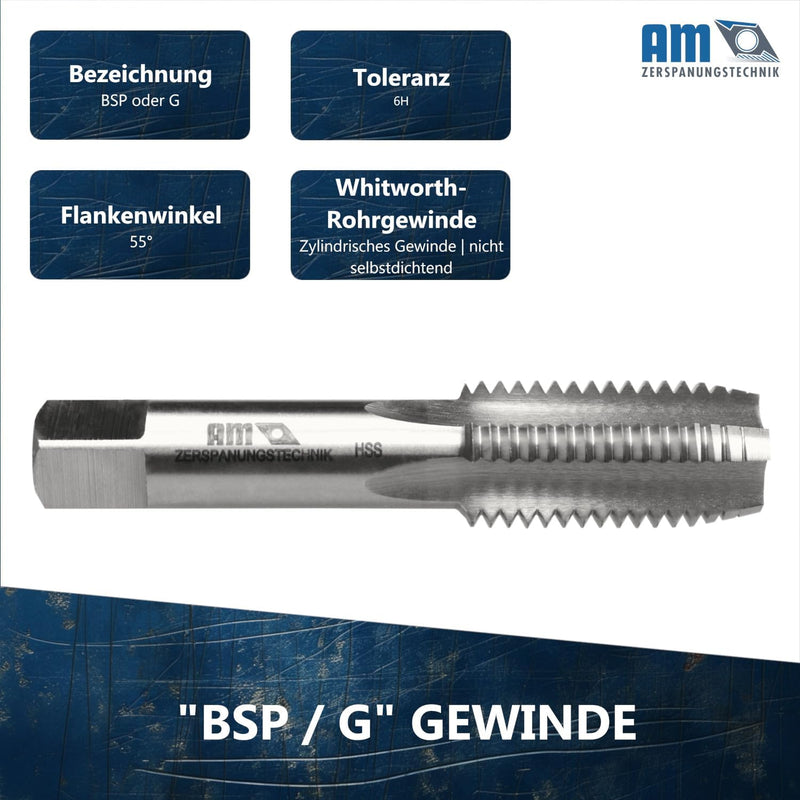 Whitworth Rohrgewindebohrer G1/8 - G4 Zoll - G1 1/4, G1 1/4