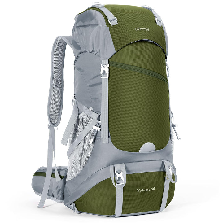 HOMIEE Wanderrucksack 50L, Herren Damen Wasserdichter Trekkingrucksack Reiserucksack Outdoor Wandern