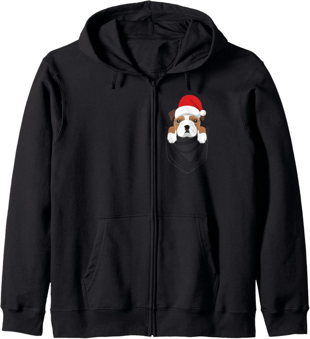 Tasche Grafik Englische Bulldogge Weihnachten Hund Kapuzenjacke
