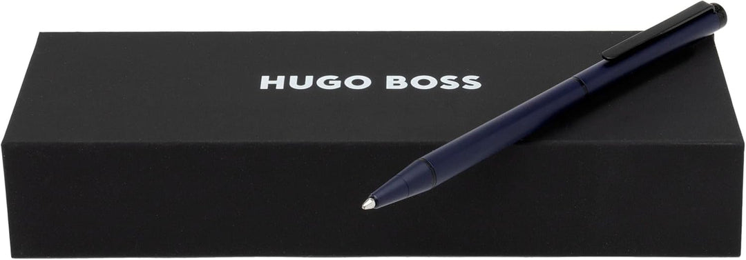 Hugo Boss Cloud Kugelschreiber aus Messing in der Farbe Medieval Blue Matt, Länge: 14cm, Minenfarbe: