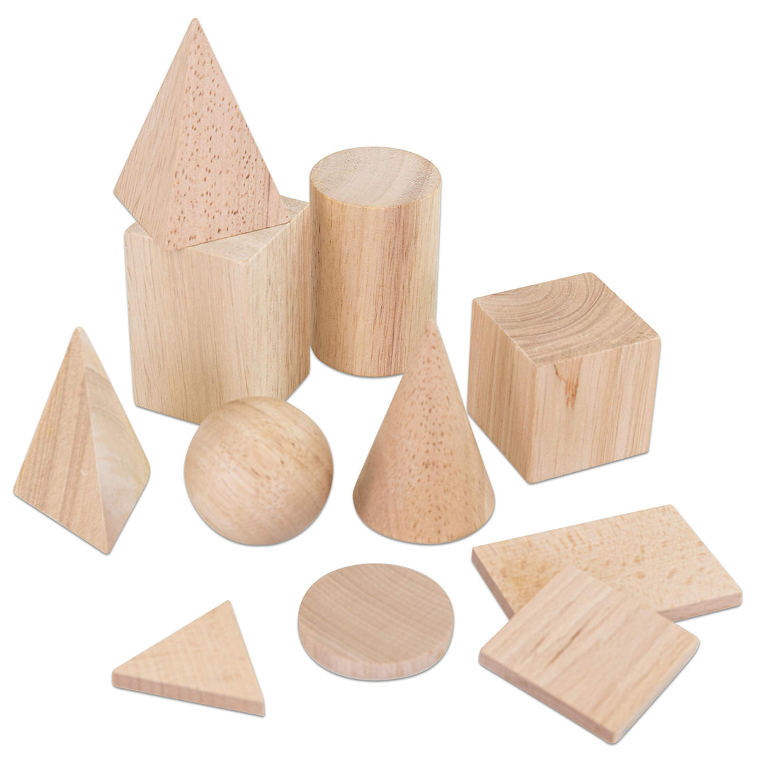 Betzold Geometrie-Körper und Grundflächen, 11-tlg. Satz - Holz-Formen Mathematik Ohne Box, Ohne Box