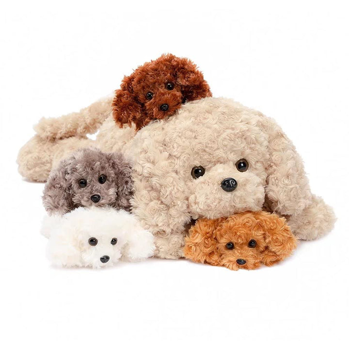 MorisMos Hund Kuscheltier XXL mit 4 Babys im Bauch, gross Hund Plüschtier Stofftier Kuscheltiere, ri