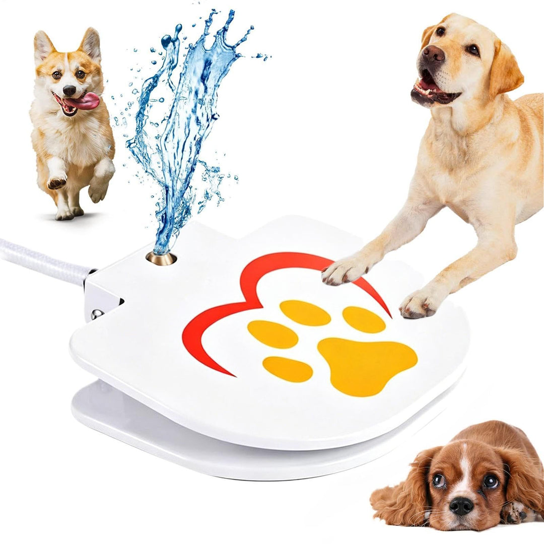 Hunde-Wassersprinkler - rutschfeste -Tretfontäne - Hunde-Wasserspielzeug - Für Garten, Hof, Aussenbe