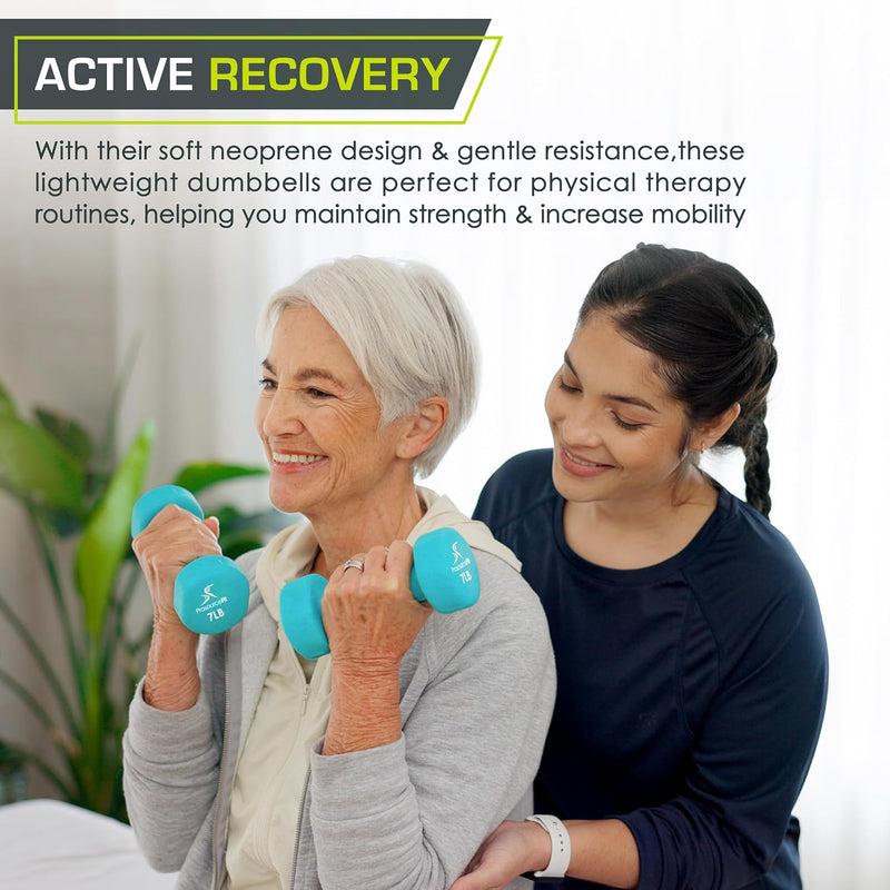 ProsourceFit 2er Set Neopren Kurzhanteln beschichtet für rutschfesten Griff Aqua, Aqua