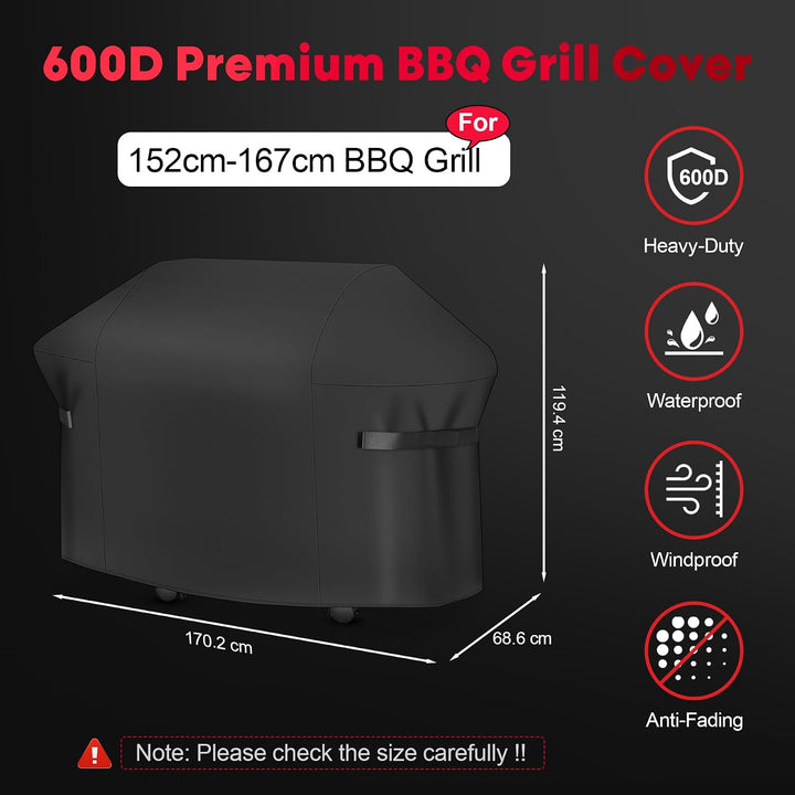 Grillabdeckung Wetterfest 170 cm - 7108 Grillabdeckungen für Weber Summit 400 Series Gas Grill, PU a