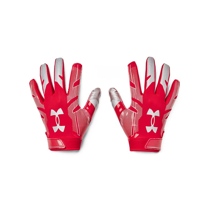 Under Armour Men's F8 Football Gloves , Red (600)/Metallic Silver , Large