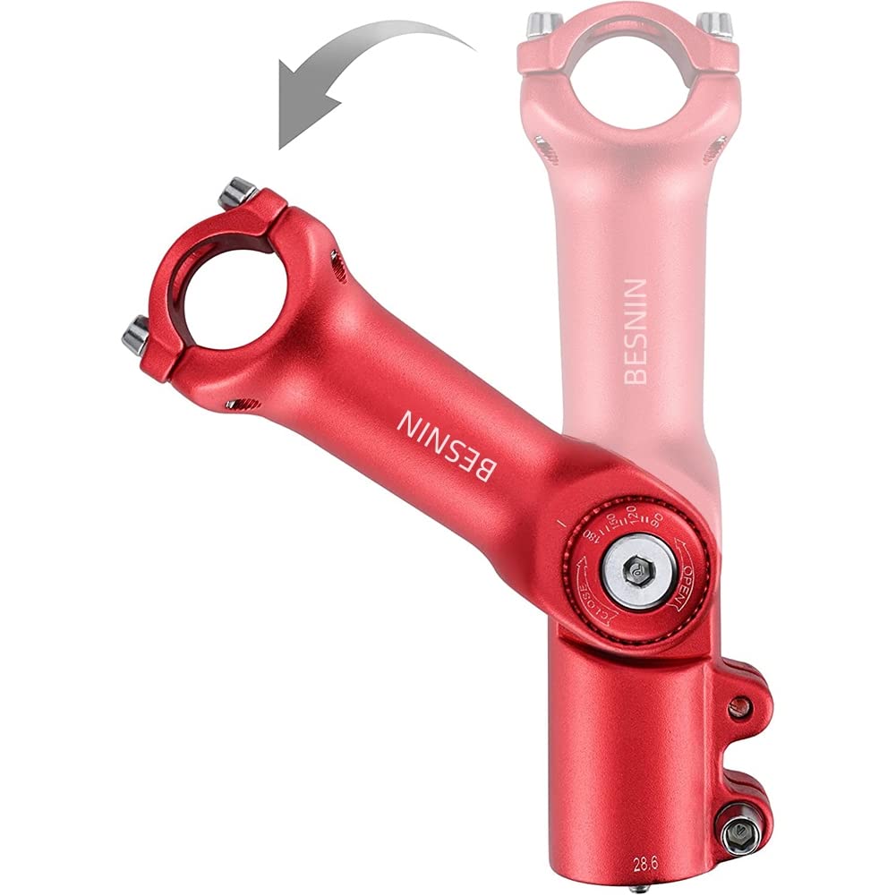 BESNIN Fahrrad Vorbau,Radfahren MTB Vorbau 0-90° 31.8MM OR 25.4MM 60/93/100mm Mountainbike Lenker Vo