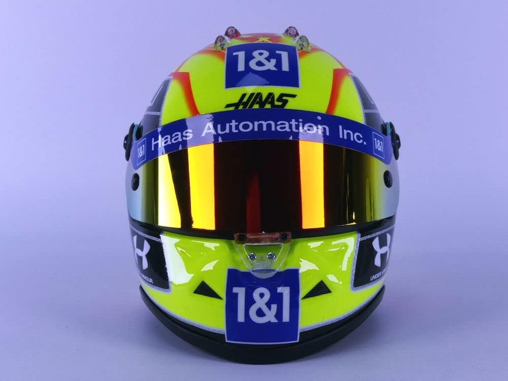 Mini Helmet MKS-MH-2-2021-R Miniaturauto aus der Sammlung, Gelb/Schwarz