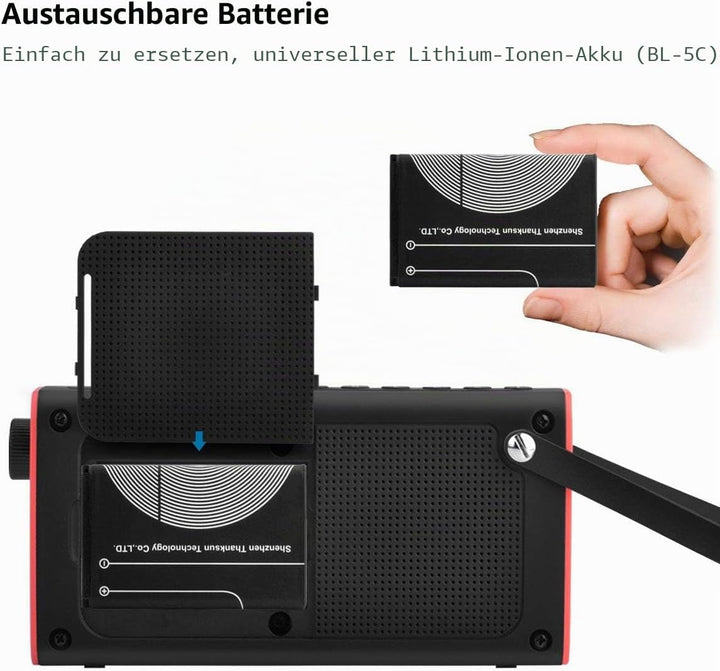 Avantree 3 in 1 Portable Tragbares FM Radio, Klein Mini Radio mit Bluetooth Lautsprecher, SD Card MP